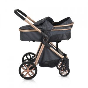 Carucior 2in1 transformabil Moni Alma Black cu Sezut reversibil
