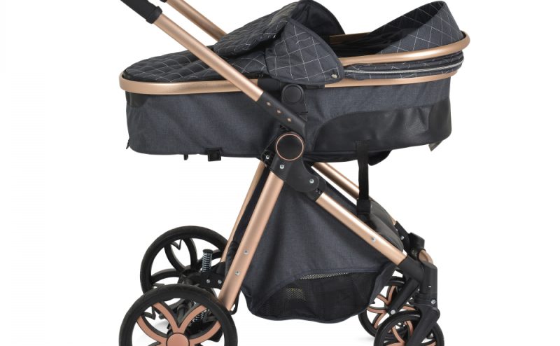 Carucior 2in1 transformabil Moni Alma Black cu Sezut reversibil