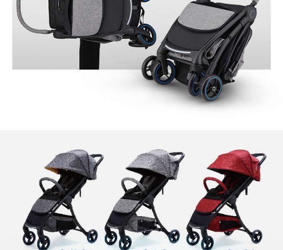 Carucior cu pliere compacta si frana automata Combi Japonia AuraStar Dark Grey