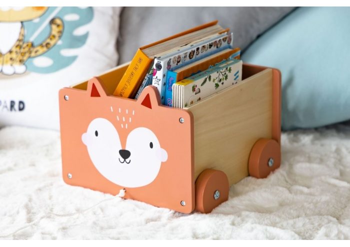 Carucior din lemn pentru depozitarea jucariilor 2902 Ecotoys