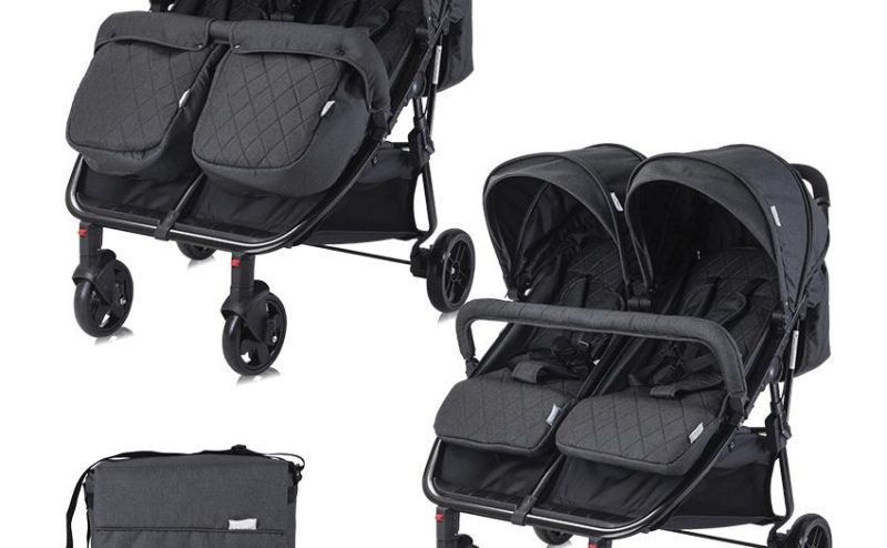 Carucior pentru gemeni Duo Black