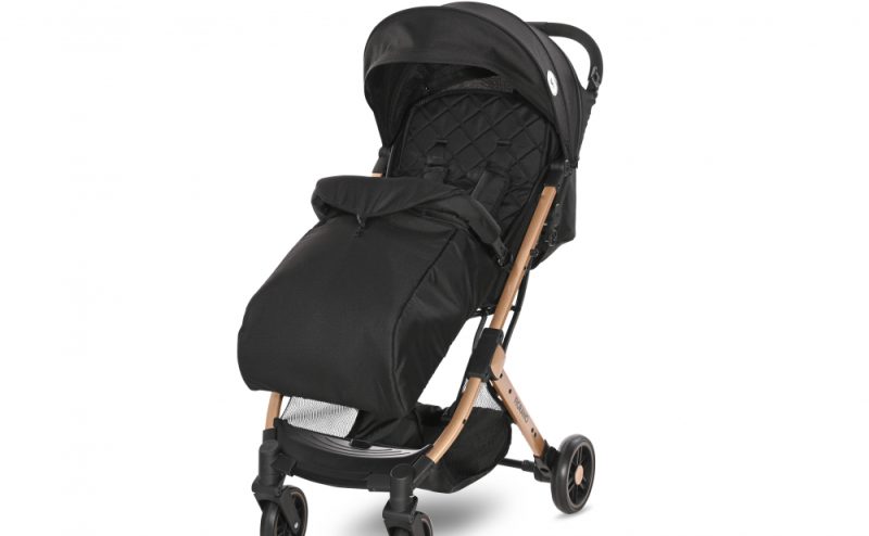 Carucior Fiorano cu husa de picioare inclusa si maner de transport tip troller Black