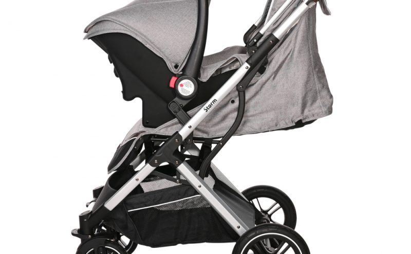 Carucior pentru nou-nascut Storm pana la 22 kg cadru aluminiu Opaline Grey