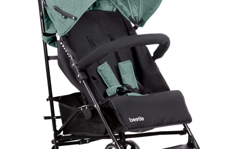 Carucior sport pentru copii KikkaBoo Beetle Mint cu Spatar reglabil