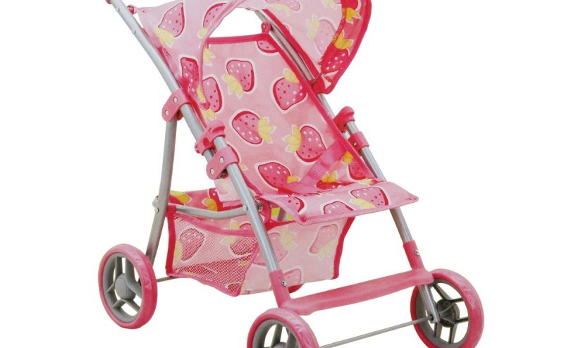 Carucior pliabil cu 4 roti pentru papusi