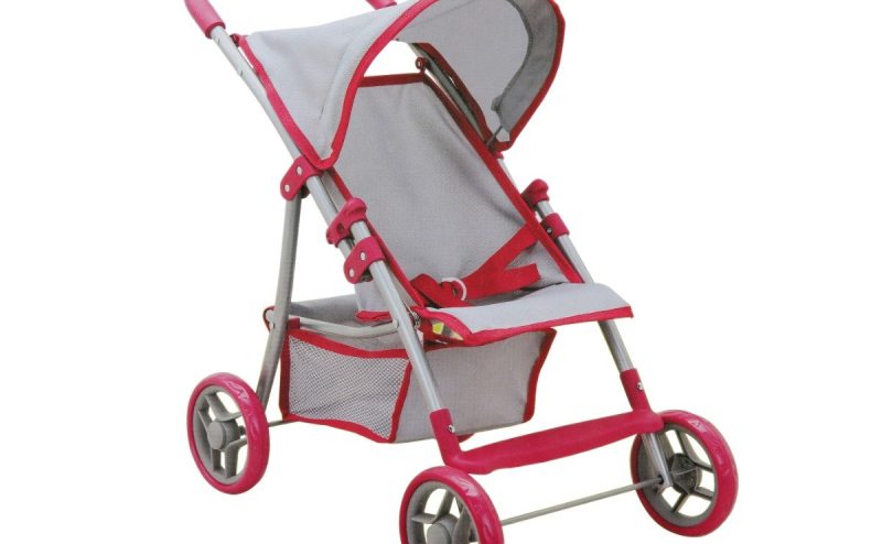 Carucior pliabil cu 4 roti pentru papusi
